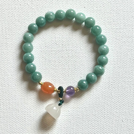 Natural Jade|Fulfillment Bracelet - With Dream Bell Charm