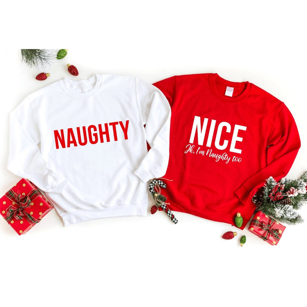 Naughty & Nice Couples Sweatshirt