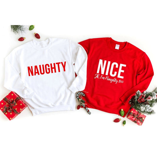 Naughty & Nice Couples Sweatshirt